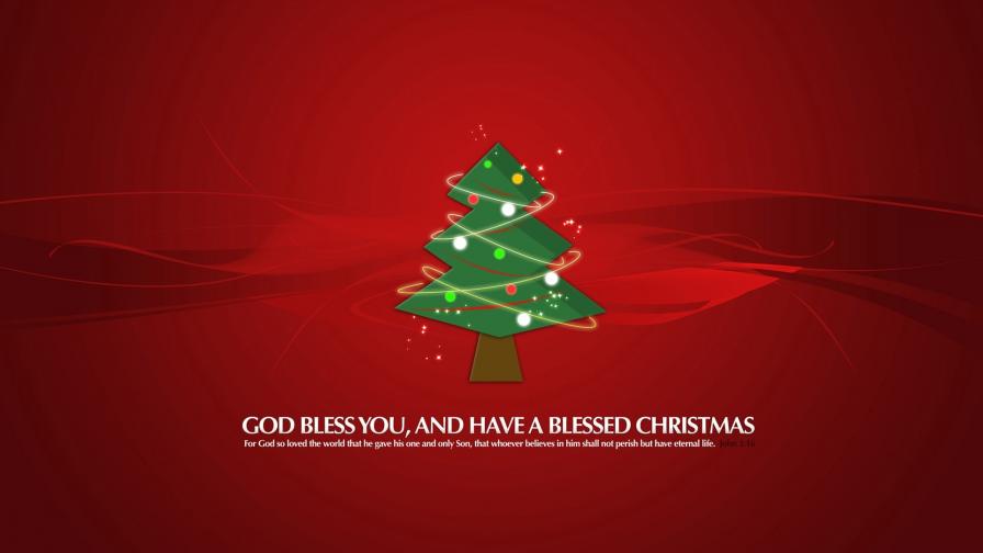 Blessed Christmas Tree Red