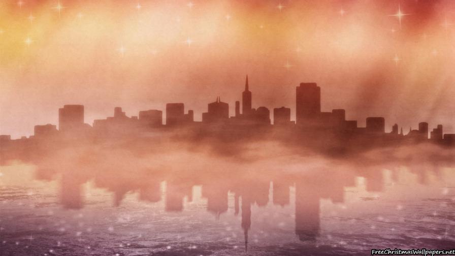 Dark City At Christmas Night