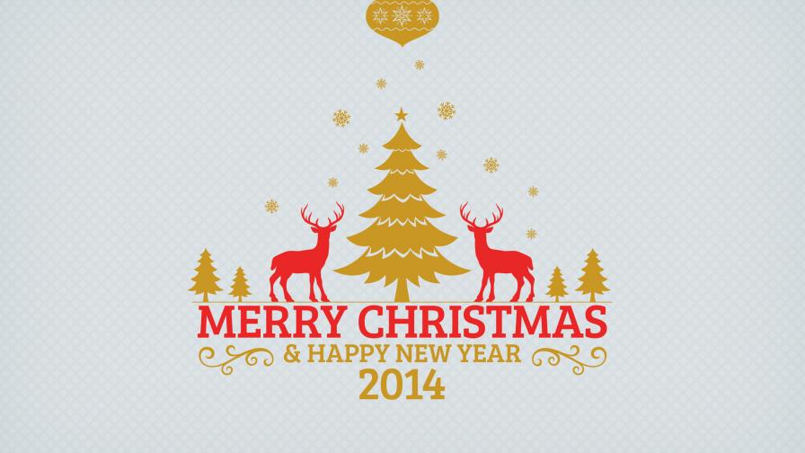 Merry Christmas Trees And Reindeers 2014