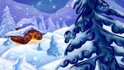Xmas Mountain Background